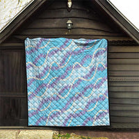Blue Hawaii Palaka Honohono Pikake Quilt Hawaiian Orchid Lei Polynesian Pattern - Polynesian Pride