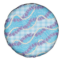 Blue Hawaii Palaka Honohono Pikake Spare Tire Cover Hawaiian Orchid Lei Polynesian Pattern - Polynesian Pride