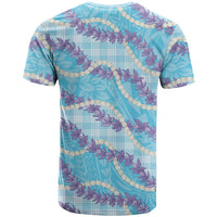 Blue Hawaii Palaka Honohono Pikake T Shirt Hawaiian Orchid Lei Polynesian Pattern LT14 - Polynesian Pride