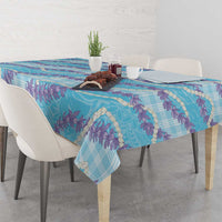 Blue Hawaii Palaka Honohono Pikake Tablecloth Hawaiian Orchid Lei Polynesian Pattern - Polynesian Pride