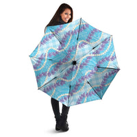Blue Hawaii Palaka Honohono Pikake Umbrella Hawaiian Orchid Lei Polynesian Pattern - Polynesian Pride