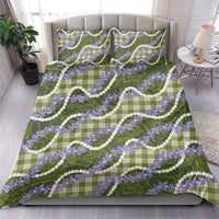 Green Hawaii Palaka Honohono Pikake Bedding Set Hawaiian Orchid Lei Polynesian Pattern - Polynesian Pride