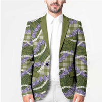 Green Hawaii Palaka Honohono Pikake Blazer Hawaiian Orchid Lei Polynesian Pattern - Polynesian Pride