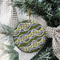 Green Hawaii Palaka Honohono Pikake Ceramic Ornament Hawaiian Orchid Lei Polynesian Pattern - Polynesian Pride