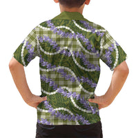 Green Hawaii Palaka Honohono Pikake Family Matching Mermaid Dress and Hawaiian Shirt Hawaiian Orchid Lei Polynesian Pattern - Polynesian Pride