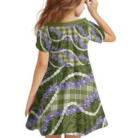 Green Hawaii Palaka Honohono Pikake Family Matching Summer Maxi Dress and Hawaiian Shirt Hawaiian Orchid Lei Polynesian Pattern - Polynesian Pride
