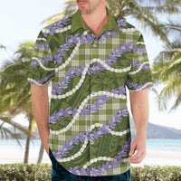 Green Hawaii Palaka Honohono Pikake Hawaiian Shirt Hawaiian Orchid Lei Polynesian Pattern LT14 - Polynesian Pride