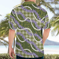 Green Hawaii Palaka Honohono Pikake Hawaiian Shirt Hawaiian Orchid Lei Polynesian Pattern LT14 - Polynesian Pride