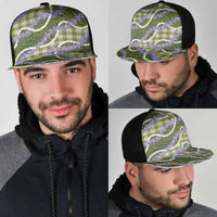 Green Hawaii Palaka Honohono Pikake Mesh Trucker Cap Hawaiian Orchid Lei Polynesian Pattern - Polynesian Pride