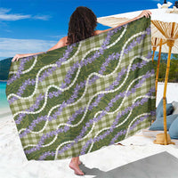Green Hawaii Palaka Honohono Pikake Sarong Hawaiian Orchid Lei Polynesian Pattern - Polynesian Pride