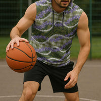 Green Hawaii Palaka Honohono Pikake Sleeveless Hoodie Hawaiian Orchid Lei Polynesian Pattern - Polynesian Pride