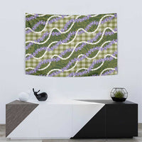 Green Hawaii Palaka Honohono Pikake Tapestry Hawaiian Orchid Lei Polynesian Pattern - Polynesian Pride