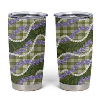 Green Hawaii Palaka Honohono Pikake Tumbler Cup Hawaiian Orchid Lei Polynesian Pattern - Polynesian Pride