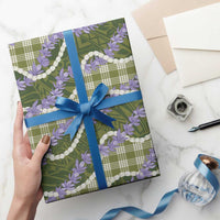 Green Hawaii Palaka Honohono Pikake Wrapping Paper Hawaiian Orchid Lei Polynesian Pattern - Polynesian Pride