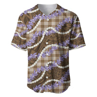 Brown Hawaii Palaka Honohono Pikake Baseball Jersey Hawaiian Orchid Lei Polynesian Pattern LT14 Brown - Polynesian Pride