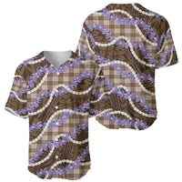 Brown Hawaii Palaka Honohono Pikake Baseball Jersey Hawaiian Orchid Lei Polynesian Pattern LT14 - Polynesian Pride