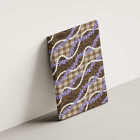 Brown Hawaii Palaka Honohono Pikake Canvas Wall Art Hawaiian Orchid Lei Polynesian Pattern - Polynesian Pride