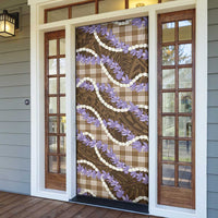 Brown Hawaii Palaka Honohono Pikake Door Cover Hawaiian Orchid Lei Polynesian Pattern - Polynesian Pride