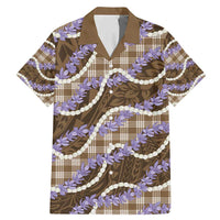 Brown Hawaii Palaka Honohono Pikake Family Matching Mermaid Dress and Hawaiian Shirt Hawaiian Orchid Lei Polynesian Pattern - Polynesian Pride