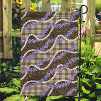 Brown Hawaii Palaka Honohono Pikake Garden Flag Hawaiian Orchid Lei Polynesian Pattern - Polynesian Pride