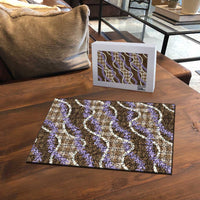 Brown Hawaii Palaka Honohono Pikake Puzzle Hawaiian Orchid Lei Polynesian Pattern - Polynesian Pride