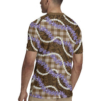 Brown Hawaii Palaka Honohono Pikake Rugby Jersey Hawaiian Orchid Lei Polynesian Pattern LT14 - Polynesian Pride