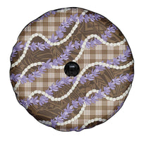 Brown Hawaii Palaka Honohono Pikake Spare Tire Cover Hawaiian Orchid Lei Polynesian Pattern - Polynesian Pride