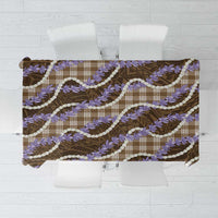 Brown Hawaii Palaka Honohono Pikake Tablecloth Hawaiian Orchid Lei Polynesian Pattern - Polynesian Pride
