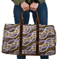 Brown Hawaii Palaka Honohono Pikake Travel Bag Hawaiian Orchid Lei Polynesian Pattern - Polynesian Pride