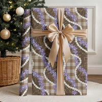 Brown Hawaii Palaka Honohono Pikake Wrapping Paper Hawaiian Orchid Lei Polynesian Pattern - Polynesian Pride