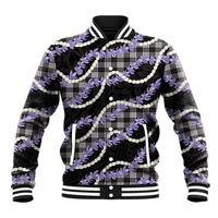 Black Hawaii Palaka Honohono Pikake Baseball Jacket Hawaiian Orchid Lei Polynesian Pattern - Polynesian Pride