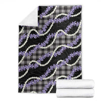 Black Hawaii Palaka Honohono Pikake Blanket Hawaiian Orchid Lei Polynesian Pattern - Polynesian Pride