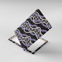 Black Hawaii Palaka Honohono Pikake Canvas Wall Art Hawaiian Orchid Lei Polynesian Pattern - Polynesian Pride