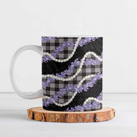 Black Hawaii Palaka Honohono Pikake Ceramic Mug Hawaiian Orchid Lei Polynesian Pattern - Polynesian Pride