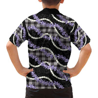 Black Hawaii Palaka Honohono Pikake Family Matching Off Shoulder Maxi Dress and Hawaiian Shirt Hawaiian Orchid Lei Polynesian Pattern - Polynesian Pride