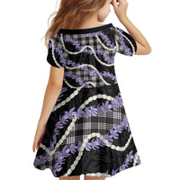 Black Hawaii Palaka Honohono Pikake Family Matching Off Shoulder Short Dress and Hawaiian Shirt Hawaiian Orchid Lei Polynesian Pattern LT14 - Polynesian Pride