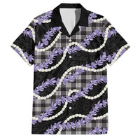 Black Hawaii Palaka Honohono Pikake Family Matching Off Shoulder Short Dress and Hawaiian Shirt Hawaiian Orchid Lei Polynesian Pattern LT14 Dad's Shirt - Short Sleeve Black - Polynesian Pride