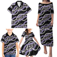 Black Hawaii Palaka Honohono Pikake Family Matching Puletasi and Hawaiian Shirt Hawaiian Orchid Lei Polynesian Pattern - Polynesian Pride