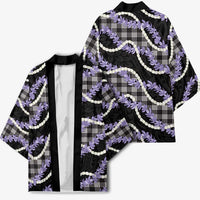 Black Hawaii Palaka Honohono Pikake Kimono Hawaiian Orchid Lei Polynesian Pattern - Polynesian Pride