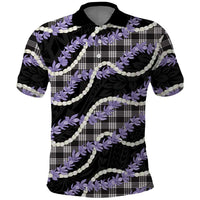 Black Hawaii Palaka Honohono Pikake Polo Shirt Hawaiian Orchid Lei Polynesian Pattern LT14 Black - Polynesian Pride