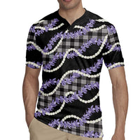 Black Hawaii Palaka Honohono Pikake Rugby Jersey Hawaiian Orchid Lei Polynesian Pattern - Polynesian Pride