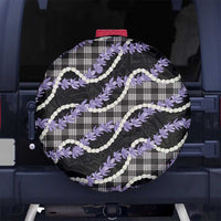 Black Hawaii Palaka Honohono Pikake Spare Tire Cover Hawaiian Orchid Lei Polynesian Pattern - Polynesian Pride