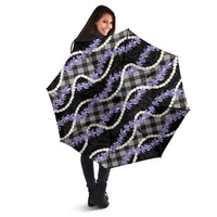 Black Hawaii Palaka Honohono Pikake Umbrella Hawaiian Orchid Lei Polynesian Pattern - Polynesian Pride