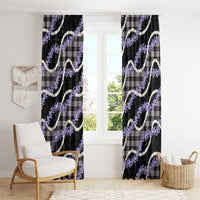 Black Hawaii Palaka Honohono Pikake Window Curtain Hawaiian Orchid Lei Polynesian Pattern - Polynesian Pride