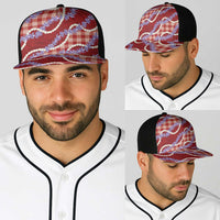 Red Hawaii Palaka Honohono Pikake Baseball Net Cap Hawaiian Orchid Lei Polynesian Pattern LT14 - Polynesian Pride
