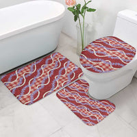 Red Hawaii Palaka Honohono Pikake Bathroom Set Hawaiian Orchid Lei Polynesian Pattern - Polynesian Pride