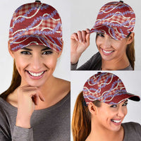 Red Hawaii Palaka Honohono Pikake Classic Cap Hawaiian Orchid Lei Polynesian Pattern - Polynesian Pride