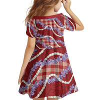 Red Hawaii Palaka Honohono Pikake Family Matching Tank Maxi Dress and Hawaiian Shirt Hawaiian Orchid Lei Polynesian Pattern - Polynesian Pride