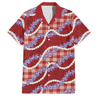 Red Hawaii Palaka Honohono Pikake Hawaiian Shirt Hawaiian Orchid Lei Polynesian Pattern LT14 Red - Polynesian Pride