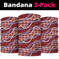 Red Hawaii Palaka Honohono Pikake Neck Gaiter Hawaiian Orchid Lei Polynesian Pattern - Polynesian Pride